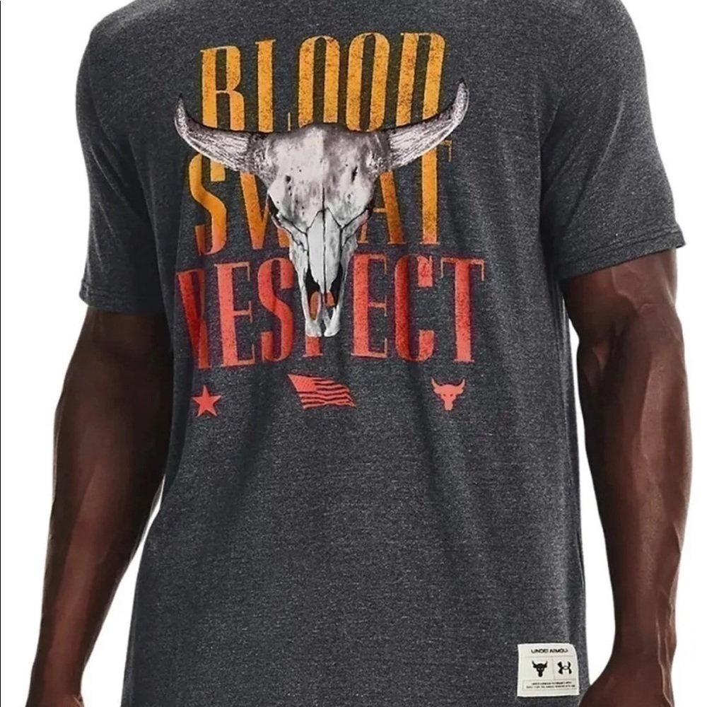 New Under Armour Men's Project Rock Outlaw BSR Graphic Short Sleeve Shirt Small - Picture 2 of 7